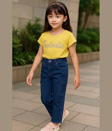 ICONIC ME Girls Denim Jeans ( Pack of 1 , Dark Blue )