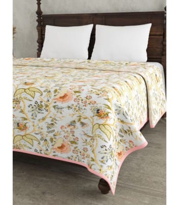 Floral Garden Collection  Pure Cotton Double Bed Dohar Blanket