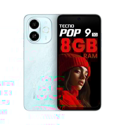 Tecno POP 9 5G (Azure Sky, 8GB+128GB) | D6300 5G Processor | 48MP Sony AI Camera | 4+ Year Lag Free Fluency |5000 mAh Battery |Dual Speaker | Without Charger Tecno POP 9 5G (Azure Sky, 8GB+128GB) | D6300 5G Processor | 48MP Sony AI Camera | 4+ Year Lag F