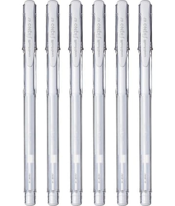 Uni-Ball Signo Um-100 Cream White Ink Gel Pen (Pack Of 6, Cream White)