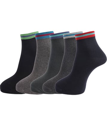 Dollar Socks - Cotton Men's Self Design Multicolor Ankle Length Socks ( Pack of 5 )