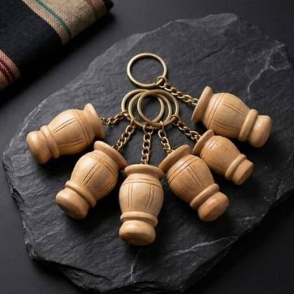 Handcrafted Wooden Gourd Keychain (1 Piece) Handcrafted Wooden Gourd Keychain (1 Piece)