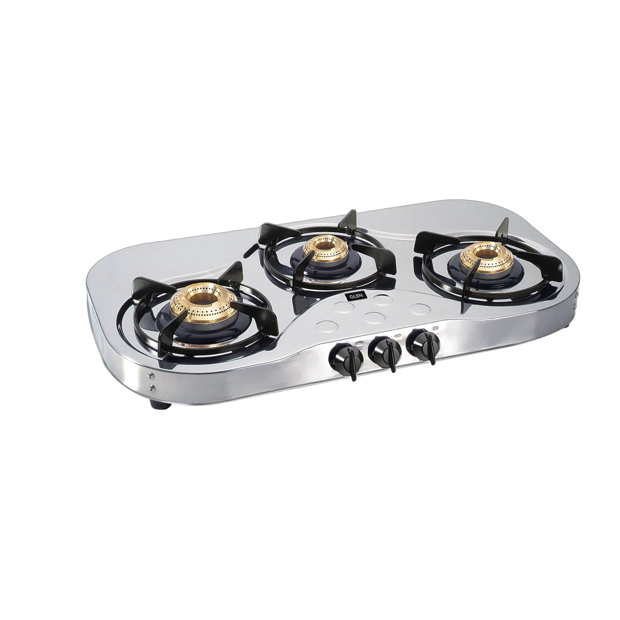 3 Burner  Stainless Steel Gas Stove with High Flame Brass Burner (CT1035SSHFBB) - Manual/Auto Ignition