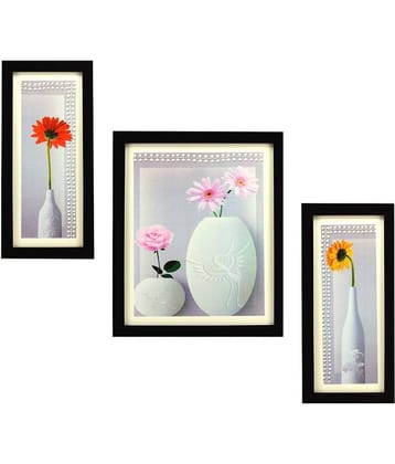 Indianara FLORAL Synthetic Painting With Frame