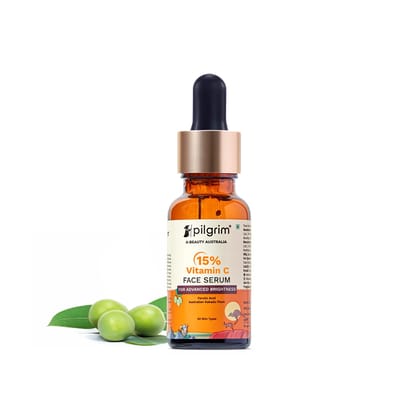 Pilgrim 15% Vitamin C Serum 20ml For Glowing Skin | Advanced Formulation With Ferulic Acid & Vitamin E |Reduces Dark Spots, Pigmentation |For All, Oily, Combination, Normal Skin |Men, Women Pilgrim 15% Vitamin C Serum 20ml For Glowing Skin | Advanced For