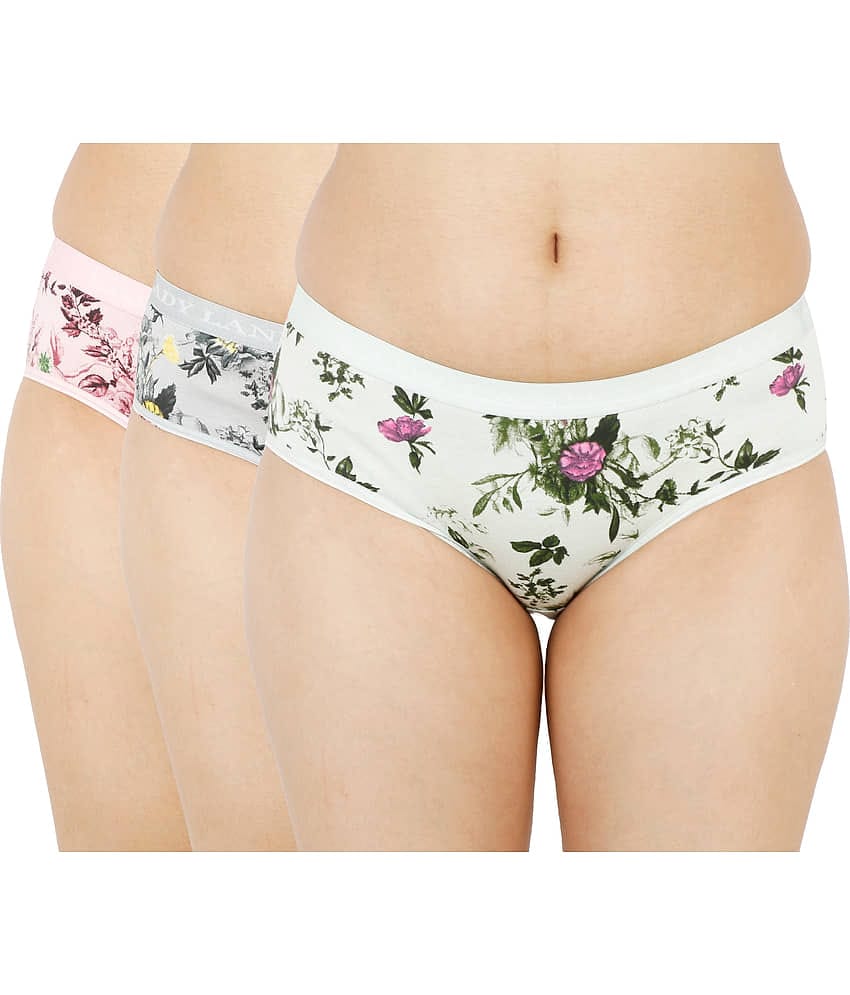 Ladyland Pack of 3 Cotton Hipster For Women ( Multicolor )