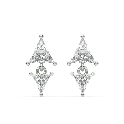 Inverse Triangle Solitaire Stud - 18K Gold Plated