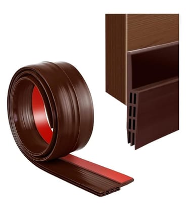 Door Bottom Sealing Strip Self-Adhesive Under Gap Filler Rubber Dust Stopper for Home Door Gap Sealing Strip Cockroach Insect Bugs Draft Stopper Waterproof (1 MTR Pack of 1, Brown)