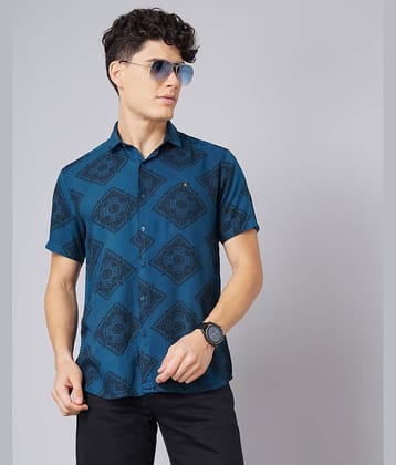 Paul Street - Blue Rayon Slim Fit Men's Casual Shirt ( Pack of 1 )