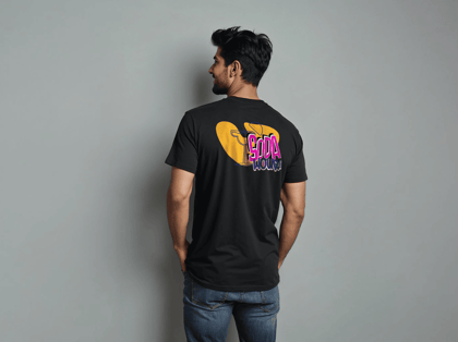 Taarak Mehta Ka Ooltah Chashmah| Black Back Printed Regular Fit T-Shirts For Men (SODA HOUR)