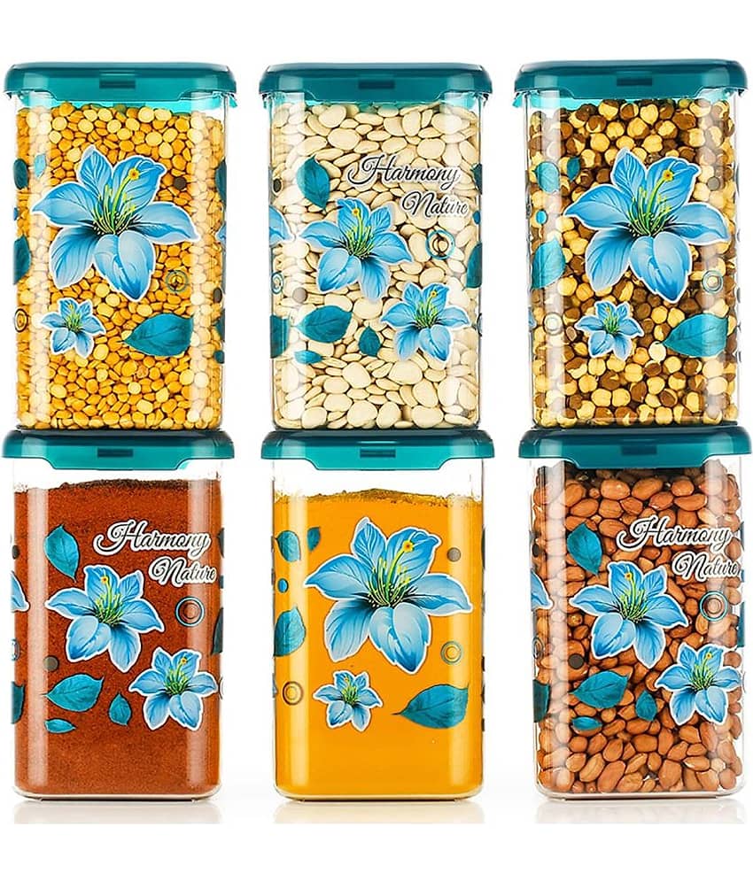 Analog kitchenware - Polyproplene Light Blue Food Container ( Set of 6 - 1100 )