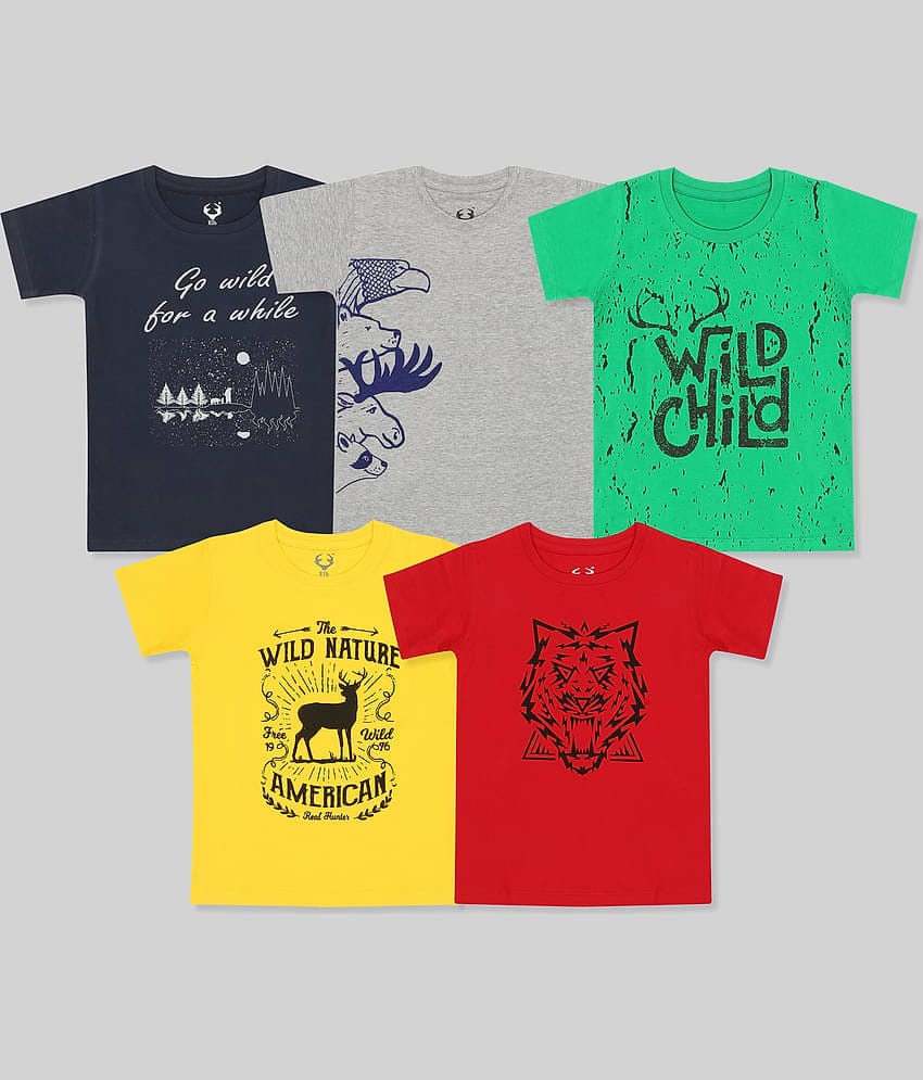 E1K Pack of 3 Boys Cotton T-Shirt ( Multicolor )