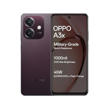 OPPO A3X 4G (Nebula Red, 4GB RAM, 64GB Storage)| with No Cost EMI/Additional Exchange Offers