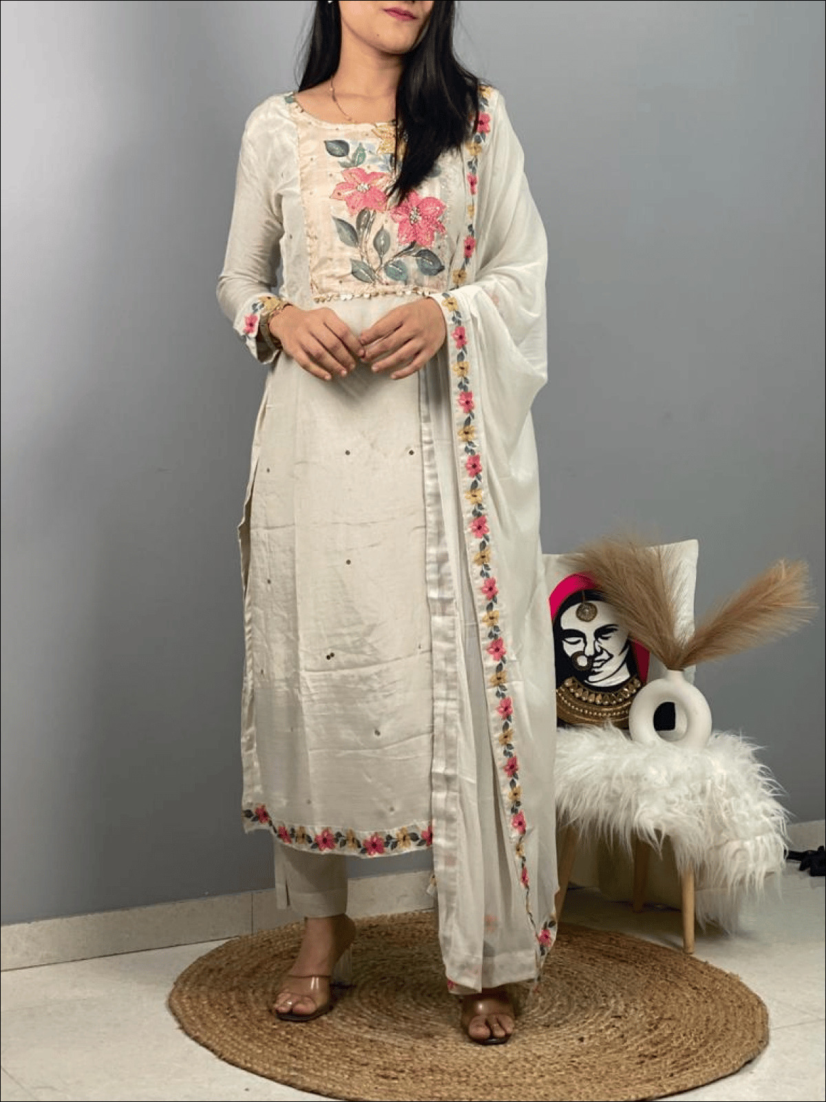 Modal Silk Suit Set-S