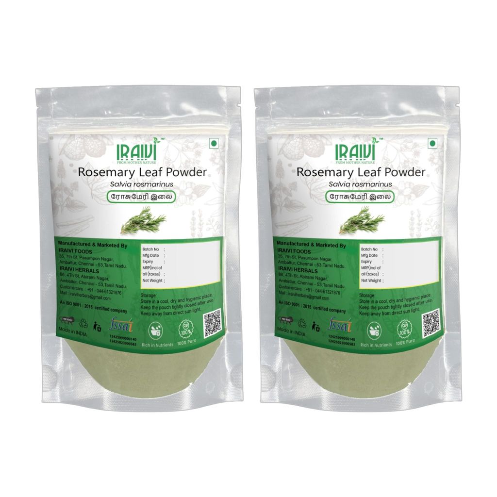 IRAIVI Premium Rosemary Leaf Powder-200g | Potent Natural Botanical Extract | Hair Growth | Tea | Aromatic Uses | Pure Edible Grade Rosemary Powder for Wellness