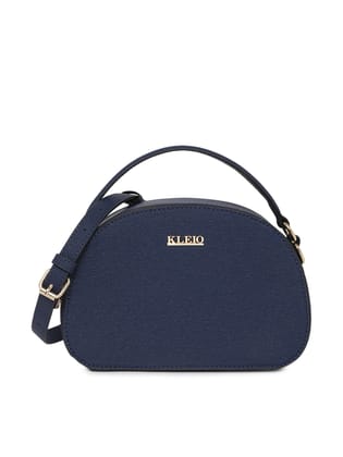 Top Handle Vegan Handbag (M)-Royal Blue
