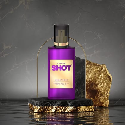 Layer'r Shot Knight Rider Body Spray For Men - 130ml | Long Lasting Premium Fragrance With Skin-Friendly Scent | Aerosol Perfume | Suitable For All Occasion | For Men