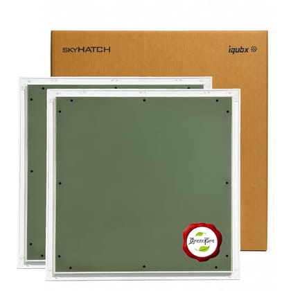 Skyhatch PLANEA Ceiling Trap Door 300x300 mm (CTD26) | Aluminium Frame Access Panel | Push Lock | MR Board Infill | | False Ceiling Access Hatch | IQUBX Products | Pack of 2