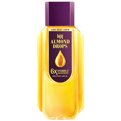 Bajaj Almond Drops Non-Sticky Hair Oil - For Healthy & Beautiful Hair, With 6X Vitamin E Nourishment, 475 Ml