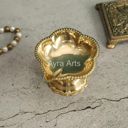 One Wick Light Weight Brass Diya - 2 Inch Height