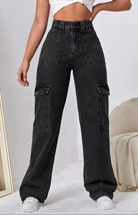 Bellbum Ladies Cargo Jeans Grey Denim-24