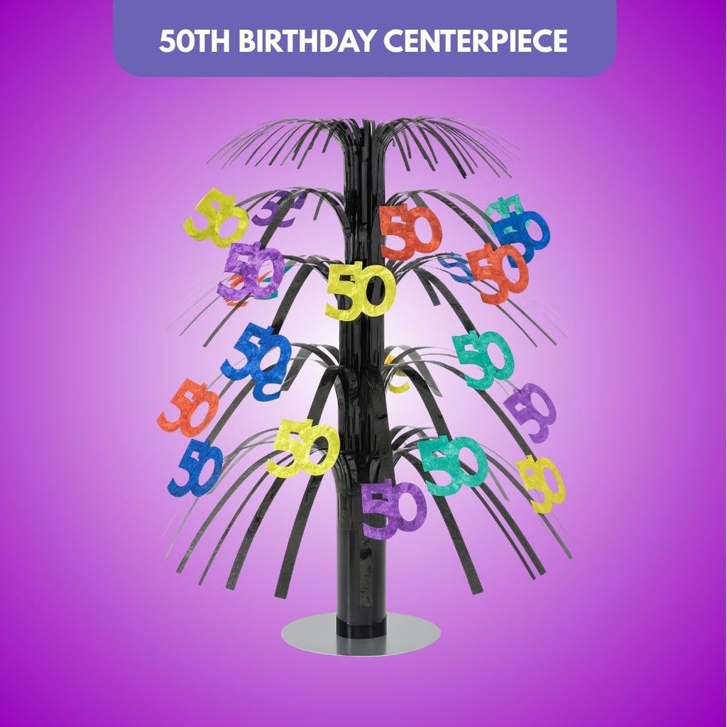 50Th Birthday Cascade Centerpiece 14" - Party and Festive Needs | Buy online on ZillyBuy