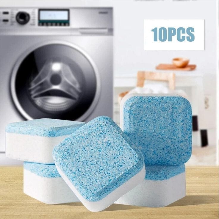 10 Pcs Washing Machine Cleaner Tablets  Deep Cleaning & Descaling for Front & Top Load Machines, Drum & Tub Stain Remover