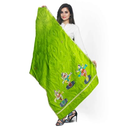 Nrutika Pattachitra Chanderi Silk Dupatta