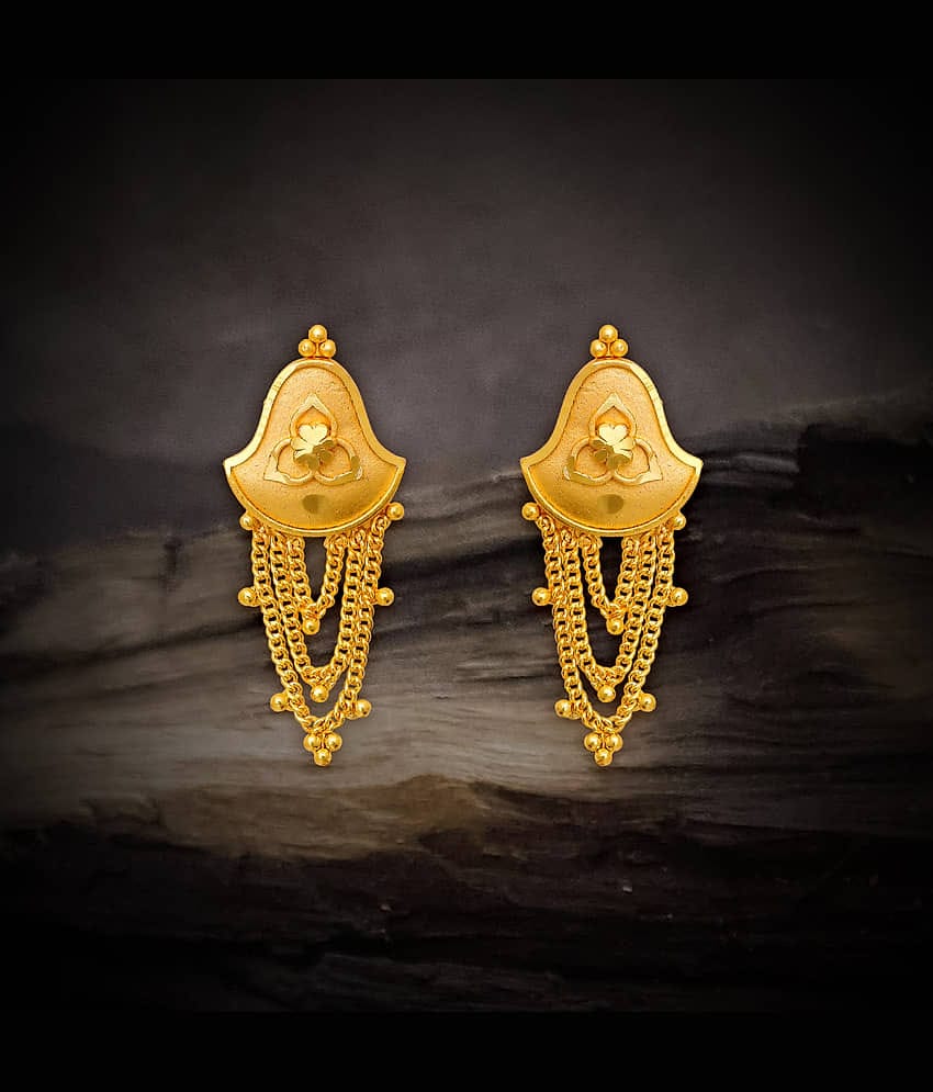LUV FASHION Gold Chandelier Earrings ( Pack of 1 )