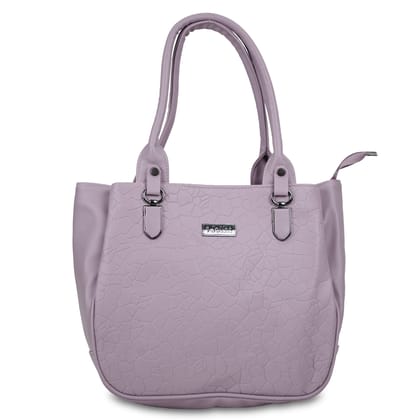 Jothi Tessel Premium Womens Handbag | 3-Compartment Synthetic Leather Tote | Pebbled Matte Finish | Water-Resistant | Soft Base | Lavender
