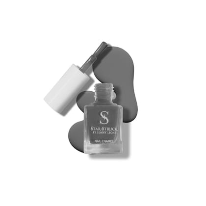StarStruck by Sunny Leone - Steel Grey - Glossy Nail Polish | Mirror-Like Shine & Longwear Color | Quick Dry Formula