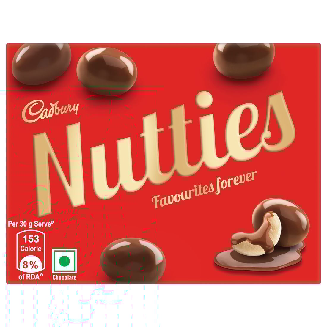 Cadbury Nutties Sugar Coated Chocolate Pack, 30 g
