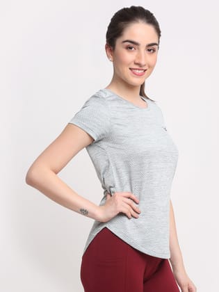 Invincible Women's Fitness Jacquard Tee-Light Grey / S