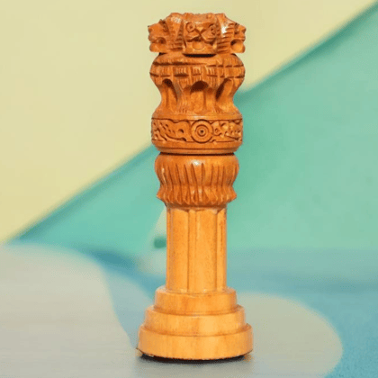 santarms Wood Ashoka Pillar 3" Inch - stambh for Table Advocate Accessories .