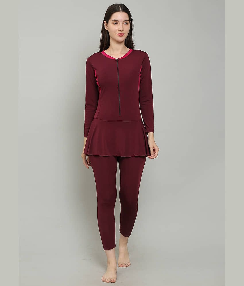 MEGASKA Purple One Piece Swimming Costume