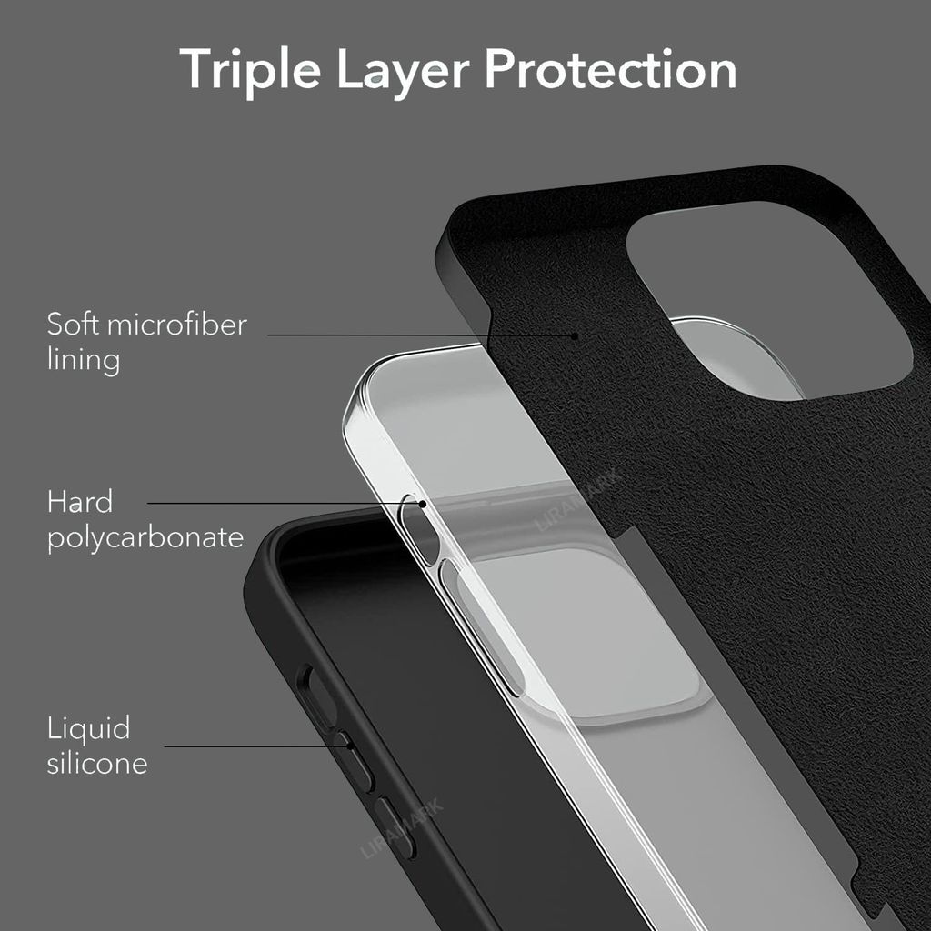 LIRAMARK Liquid Silicone Soft Back Cover Case for Apple iPhone 12 Pro Max (6.7 inch)