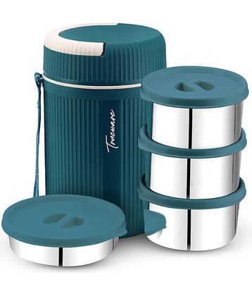 Trueware Grub 4 Plastic & Stainless Steel Insulated Lunch Box 4 - Container ( Pack of 1 )