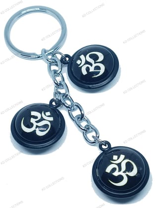 KD COLLECTIONS Double Sided Glass Metal OM Keychain - Pack of 1 Keychain KD COLLECTIONS Double Sided Glass Metal OM Keychain - Pack of 1 Keychain