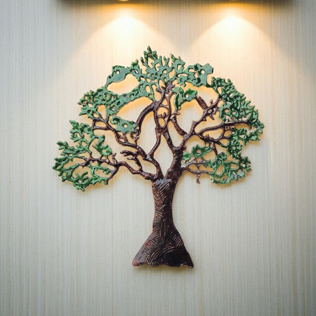 Aluminium Decorative Tree Wall Hanging ? Home & Office Decor, Height : 20.8 Inch (ZMAS123 D)