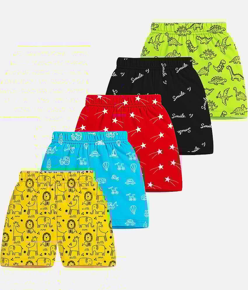 Trampoline Pack of 5 Cotton Shorts For Boys ( Multicolor 3 )
