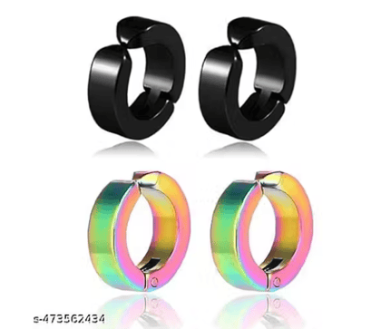 Celebrity-Inspired Non-Piercing Combo of 2 Earrings for Men & Boys  Stylish & Trendy Clip-On Ear Cuffs