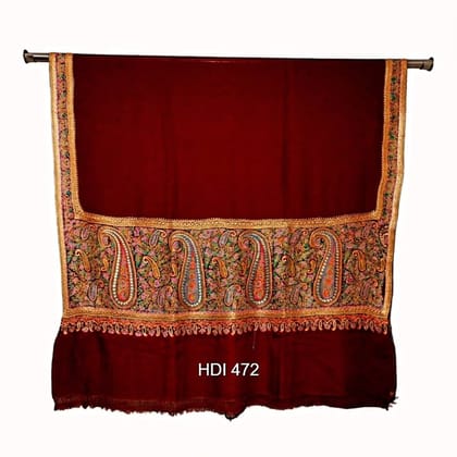 Pure Pashmina Shawl with Kashmiri Zari Work – Handwoven Elegance for Festive & Wedding Wear | Heritage Design Inc