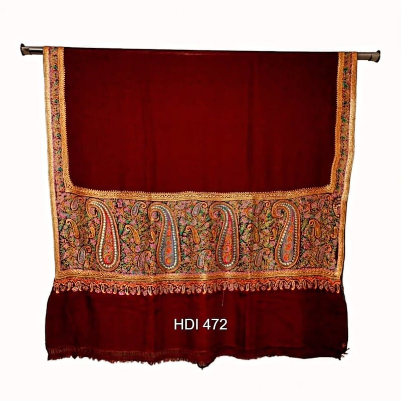 Pure Pashmina Shawl with Kashmiri Zari Work – Handwoven Elegance for Festive & Wedding Wear | Heritage Design Inc