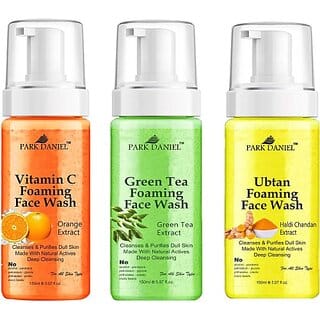 PARK DANIEL Vitamin C, Green Tea & Ubtan  Deep Cleansing Pack of 3 150ML(450 ML) Face Wash (450 ml)
