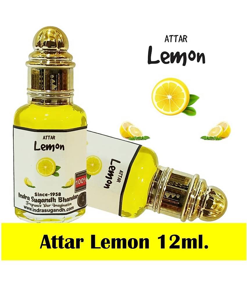 INDRA SUGANDH BHANDAR Attar For Men|Women Fruity Collection - Lemon Fresh Citric Long Lasting Fragrance 12ml Rollon Pack