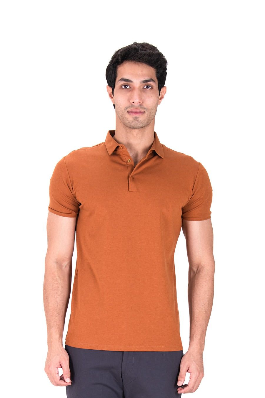 Fluid Cotton Polo - Molten Rust-Molten Rust / XS