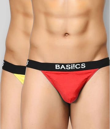 BASIICS By La Intimo Pack of 2 Cotton Blend Thongs For Men's ( Multicolor )
