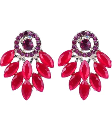 PUJVI - Red Hoops Earrings ( Pack of 1 )