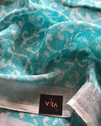 AWESOME LINEN COTTON PRINTED SAREE - 2282