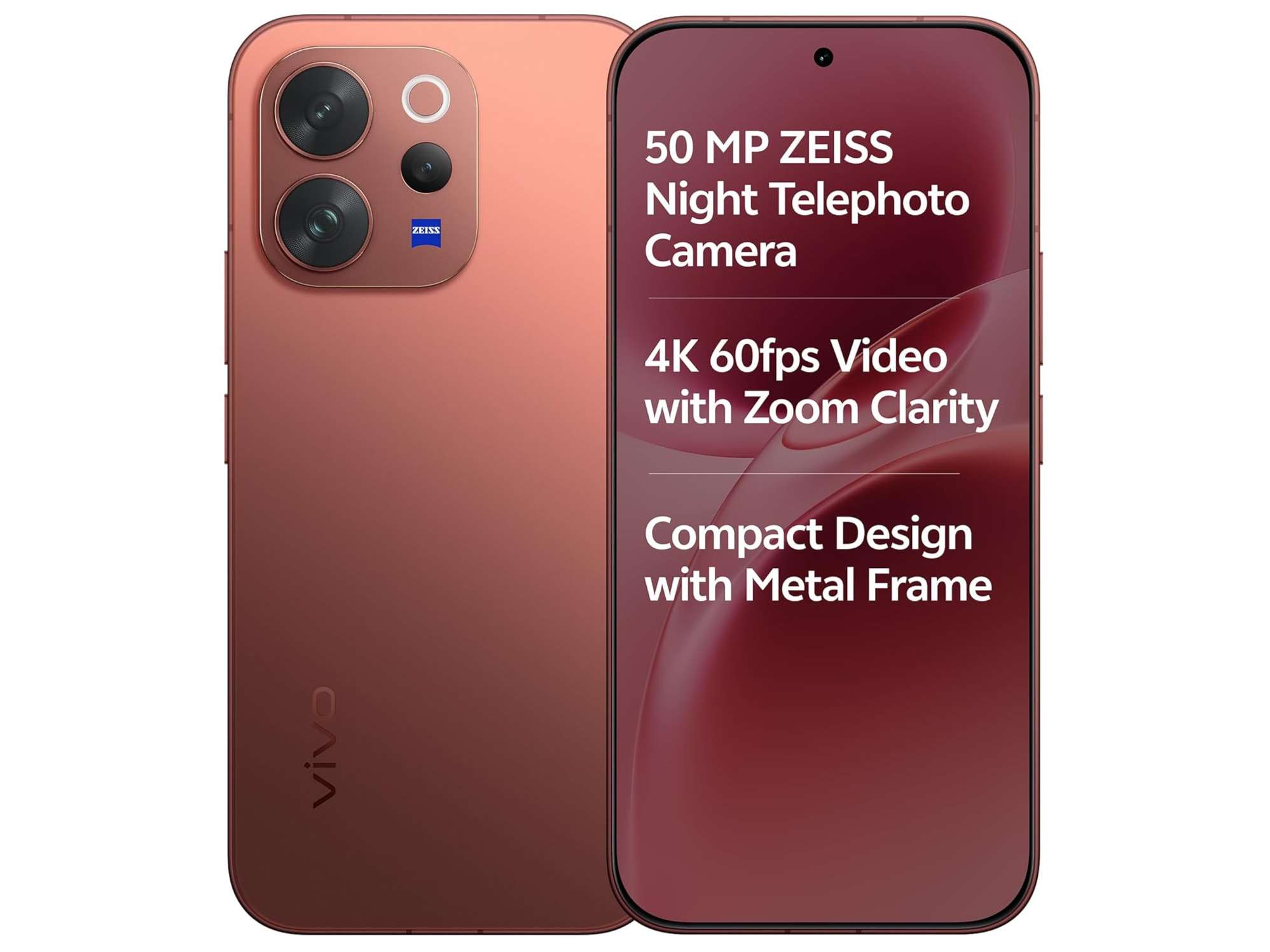 Vivo V70 5G Smartphone (8GB RAM, 256GB Storage) Sleek Design, 5G Speed & Reliable Performance - Passion Red